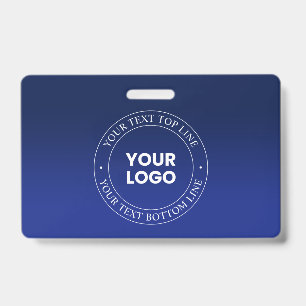 Einfacher Austausch von Logos und Text Dunkelbla Ausweis