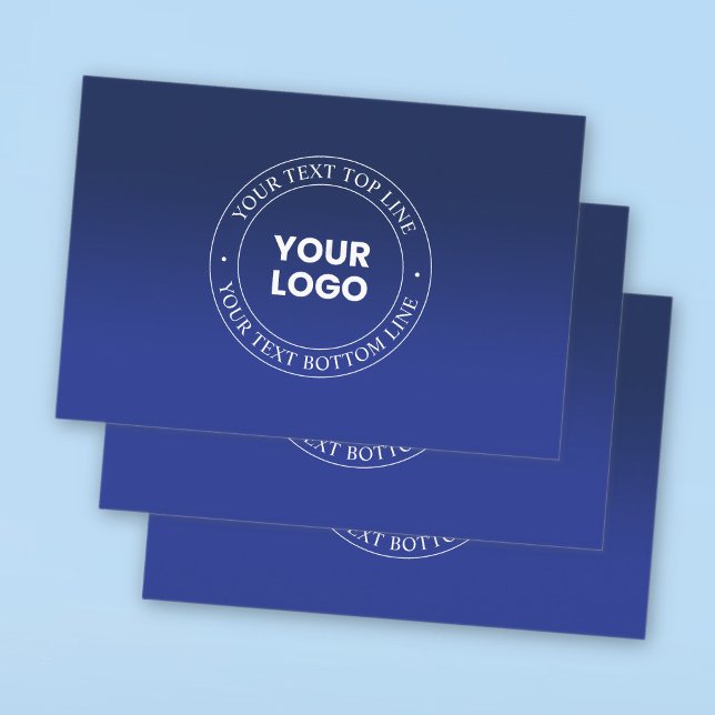 Einfacher Austausch von Logos und Text | Dunkelbla Geschenkpapier Set (Von Creator hochgeladen)