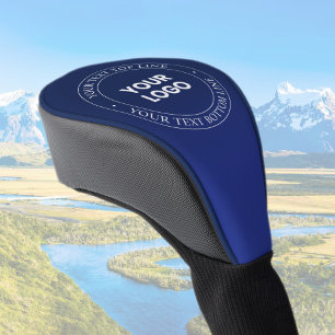 Einfacher Austausch von Logos und Text Dunkelbla Golf Headcover