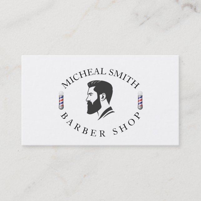 Einfacher Barber Visitenkarte (Vorderseite)