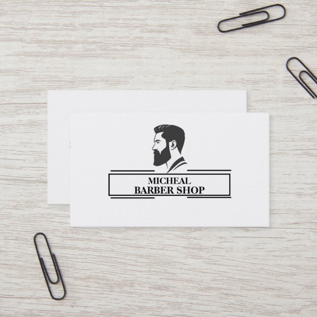 Einfacher Barber Visitenkarte (Vorderseite/Rückseite Beispiel)