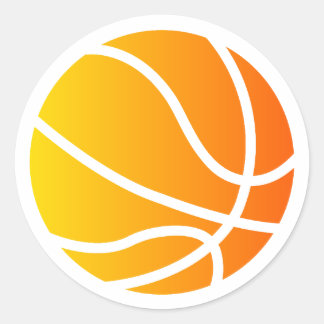 einfacher Basketball Runder Aufkleber