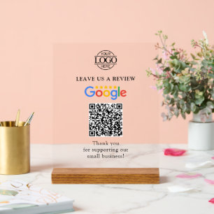 Einfacher benutzerdefinierter Google-Bewertungen Q Acrylschild