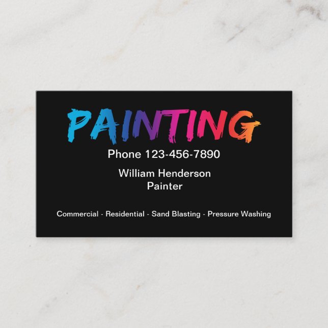 Einfacher beruflicher Maler Businesscards Visitenkarte (Vorderseite)