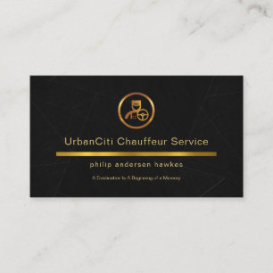 Einfacher Black Marble Gold Line Chauffeur Visitenkarte