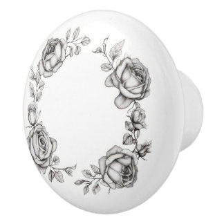 Einfacher Blumenring aus Rosen Keramikknauf