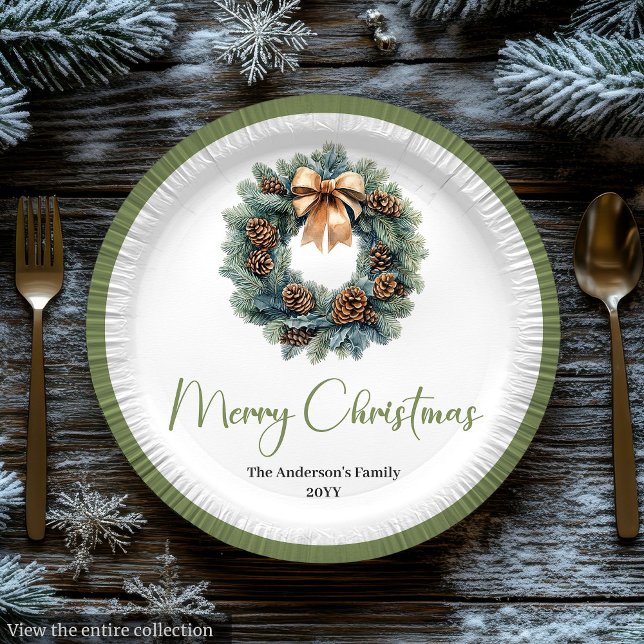 Einfacher Bohemian-Weihnachtskranz im trendigen Te Pappteller (Simple Bohemian Christmas Wreath in Trendy Plate

)