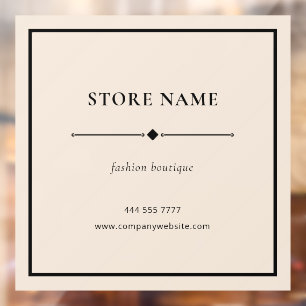 Einfacher Boutique-Store-Name Beiger Fensteraufkle Fensteraufkleber