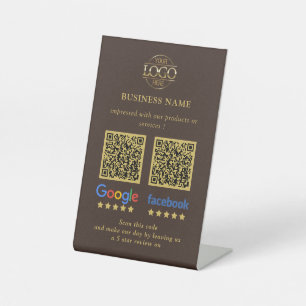 Einfacher Business Google & Facebook Bewertungen Q Sockelschild