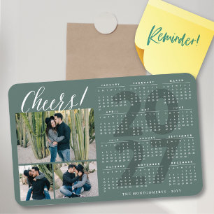 Einfacher Cheers 2027 Kalender Neujahr 3 Foto Magnet