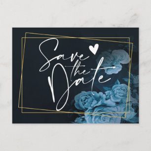 Einfacher Chic Gold Geometric Frame Save the Date Ankündigungspostkarte