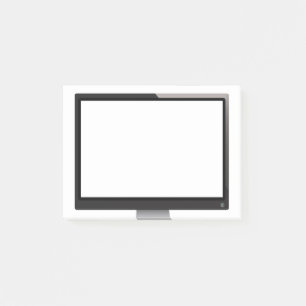 Einfacher Computer-Monitor-Entwurf Post-it Klebezettel