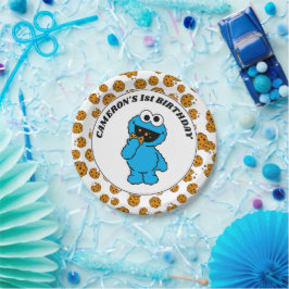 Einfacher Cookie-Monster 1. Geburtstag Pappteller