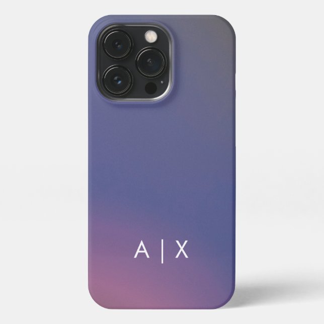 Einfacher Coupname mit Monogramm iPhone 13 Pro Hülle (Rückseite)