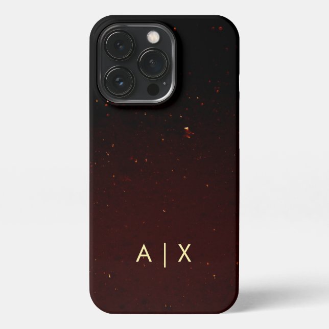 Einfacher Coupname mit Monogramm iPhone 13 Pro Hülle (Rückseite)