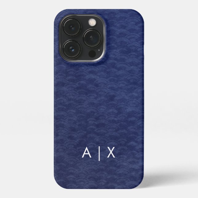 Einfacher Coupname mit Monogramm iPhone 13 Pro Hülle (Rückseite)