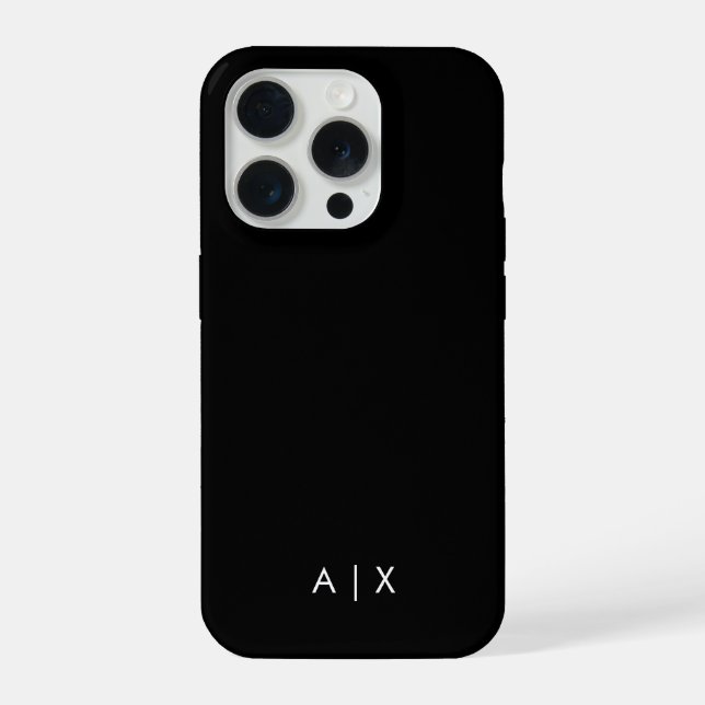 Einfacher Coupname mit Monogramm iPhone 15 Pro Hülle (Rückseite)