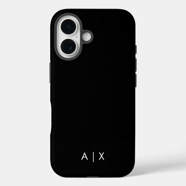 Einfacher Coupname mit Monogramm iPhone 16 Hülle (Rückseite)