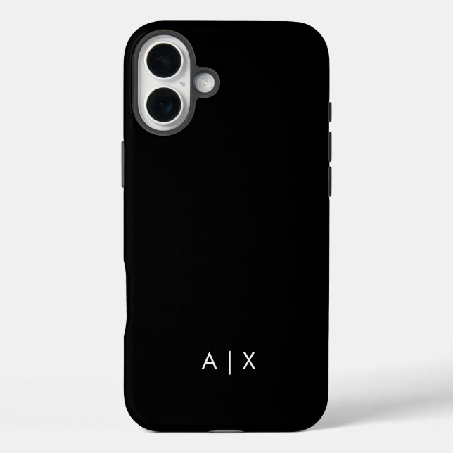 Einfacher Coupname mit Monogramm iPhone 16 Plus Hülle (Rückseite)