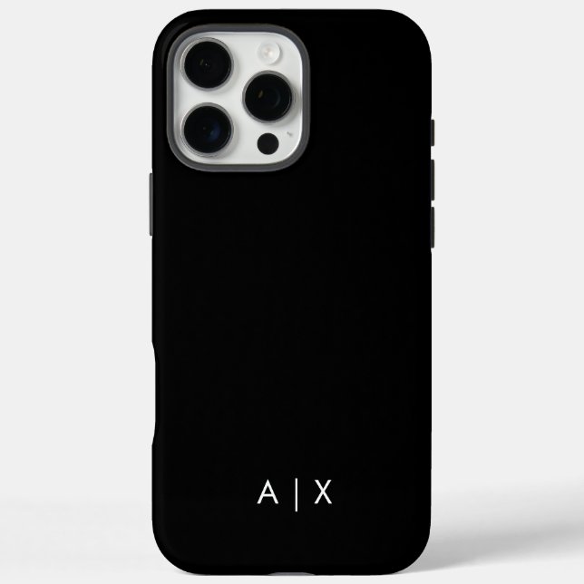 Einfacher Coupname mit Monogramm iPhone 16 Pro Max Hülle (Rückseite)