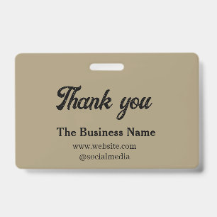 Einfacher Dank mit Firmenname Details Text t Ausweis
