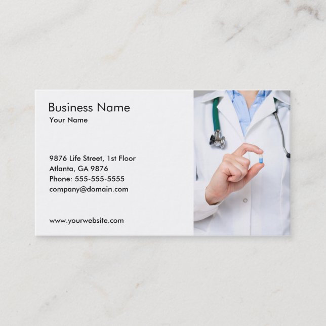 Einfacher Doktor Medical Healthcare Visitenkarte (Vorderseite)