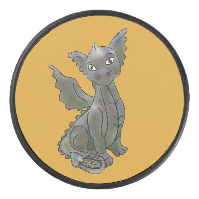 einfacher Drache Eishockey Puck (Vorderseite)