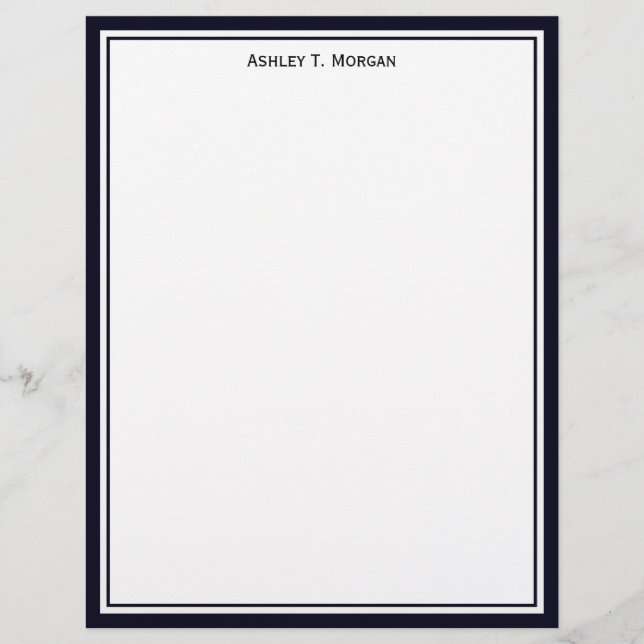 Einfacher dunkelblau / Personalisierter Letterhead (Vorderseite)