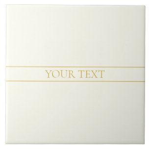 Einfacher Eleganter Anpassbarer Text Gold Beige Fliese