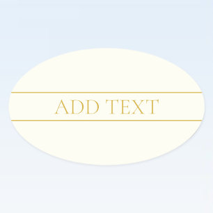 Einfacher eleganter anpassbarer Text Gold Off-We Ovaler Aufkleber