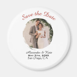 Einfacher Eleganter Foto-Save-the-Date-Magnet Magnet