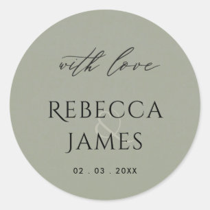 EINFACHER ELEGANTER GOLD-GRAY-TYPOGRAFISCHER TEXT RUNDER AUFKLEBER