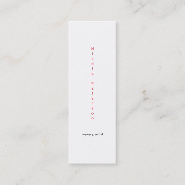 Einfacher eleganter Maskenbildner Mini Visitenkarte (Vorderseite)