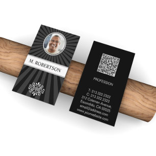 Einfacher Eleganter Professioneller Foto-QR-Code  Visitenkarte