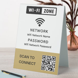 Einfacher Eleganter Wifi-QR-Code-Netzwerkpasswort Tischaufsteller