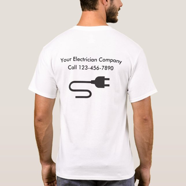 Einfacher Elektriker-Service T-Shirt (Rückseite)