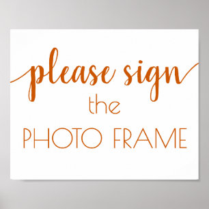 Einfacher Fall   Orange Foto Frame Sign Poster
