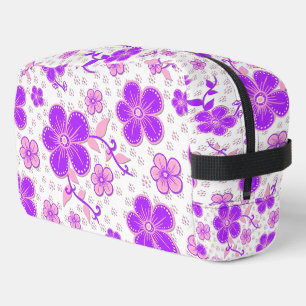 Einfacher Floraler Wasserfarbdruck in Lila und Ros Waschbeutel