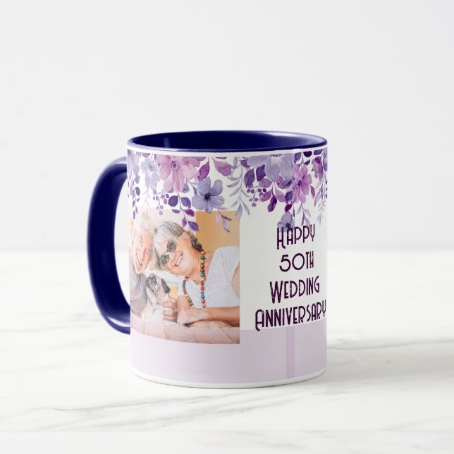 EINFACHER FLUSSRAHMEN 50. BREITE JAHRESZEITRAUM TASSE (Vorderseite Links)