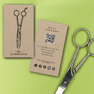 Einfacher Friseur Barber Beauty Salon QR Code Visitenkarte