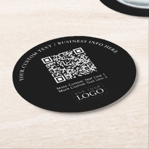 Einfacher gebrandeter Geschäftslogo-QR-Code Werbea Runder Pappuntersetzer