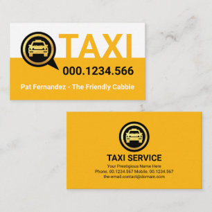 Einfacher Gelber Taxi-Service-Layer Visitenkarte