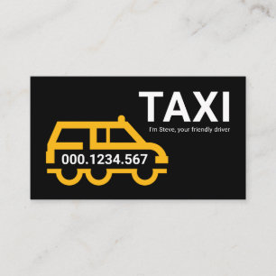 Einfacher gelber Taxi-Station-Wagen Visitenkarte