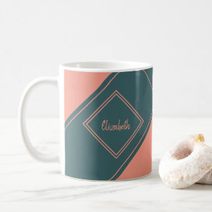 Einfacher geometrischer Diamant mit individuellem  Kaffeetasse