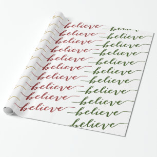 EINFACHER GLAUBWÜRDIGER URLAUB   RED GOLD GREEN GESCHENKPAPIER