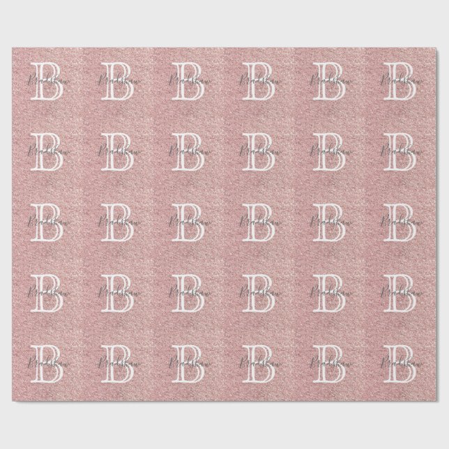Einfacher Glitter-Name  Geschenkpapier (Flach)