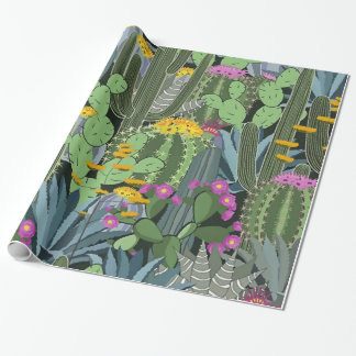 Einfacher grafischer Kaktus-Garten Geschenkpapier
