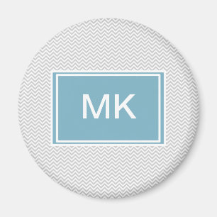 Einfacher grauer Zickzack Magnet