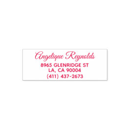 Einfacher Great Vibes Return Address and Phone Permastempel