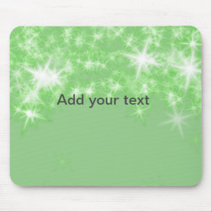 Einfacher grüner Glitter-Sternenglanz, fügen Sie I Mousepad